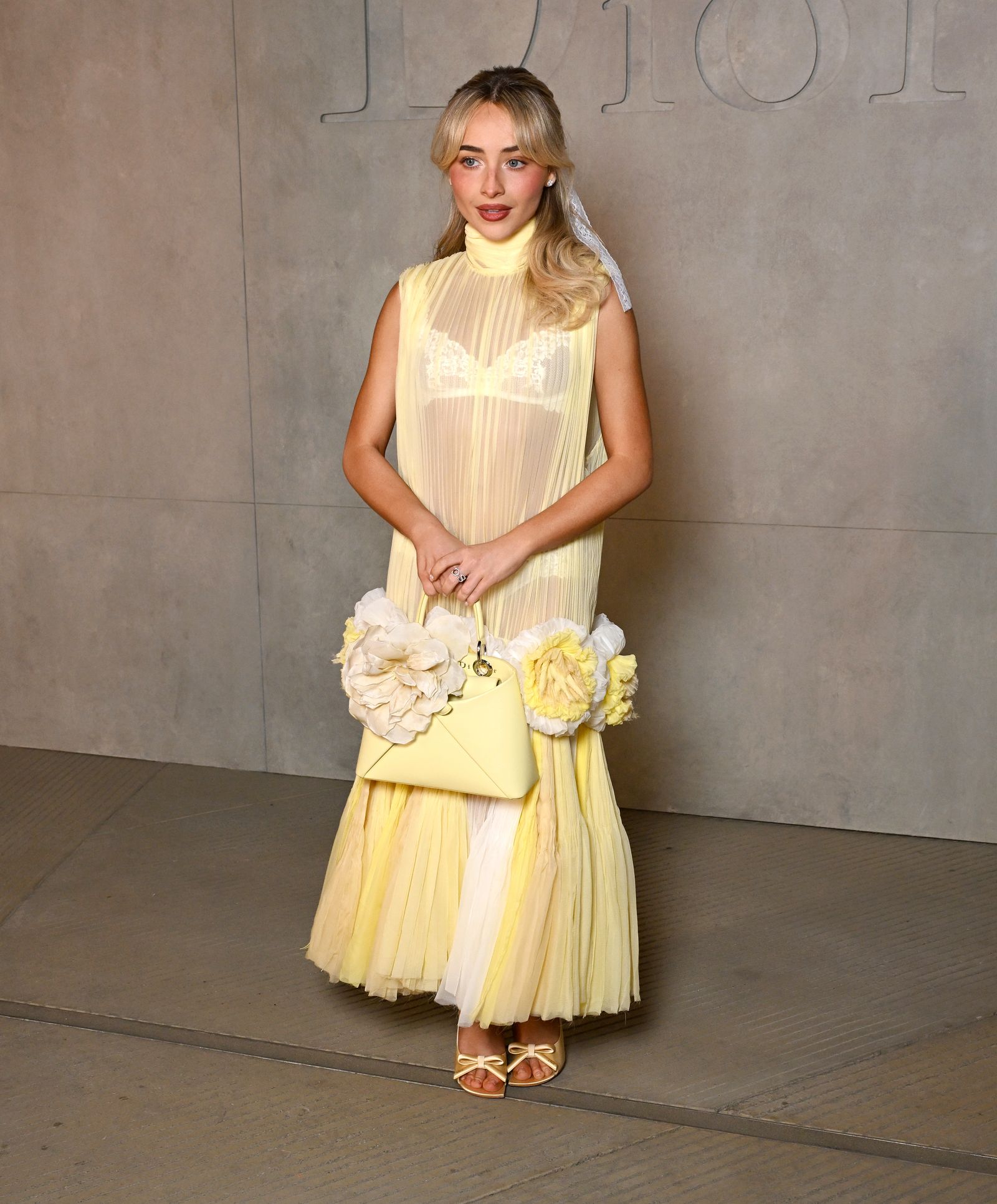 Sabrina Carpenter Goes BraFirst In ButterYellow Dior