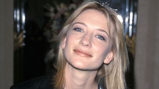 Image may contain Cate Blanchett Clothing Coat Jacket Blonde Hair Person Adult Face and Head