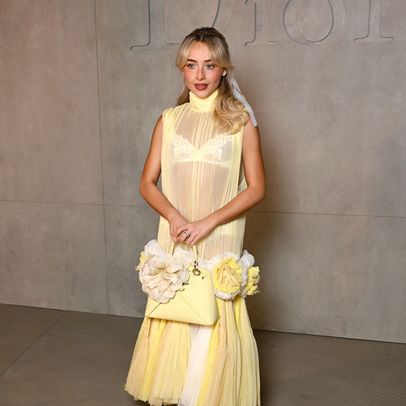 Sabrina Carpenter Goes Bra-First In Butter-Yellow Dior