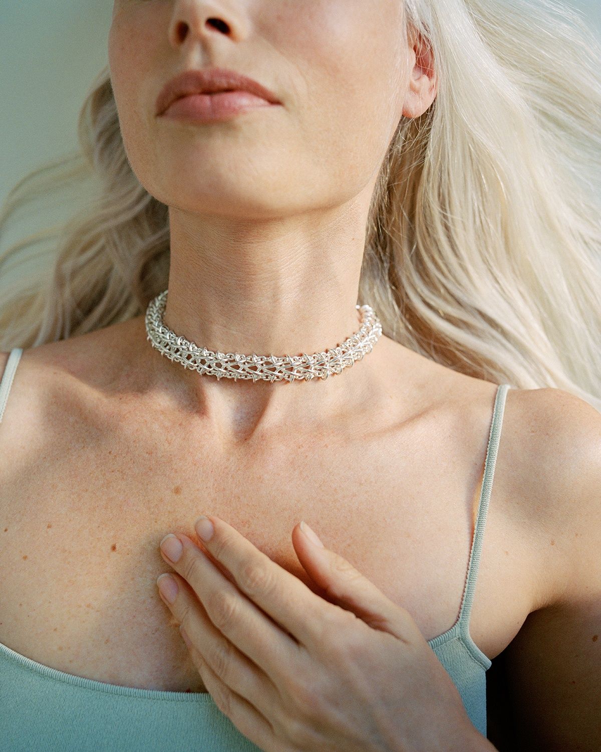 Image may contain Kirsty Hume Accessories Body Part Person Shoulder Adult Jewelry and Necklace