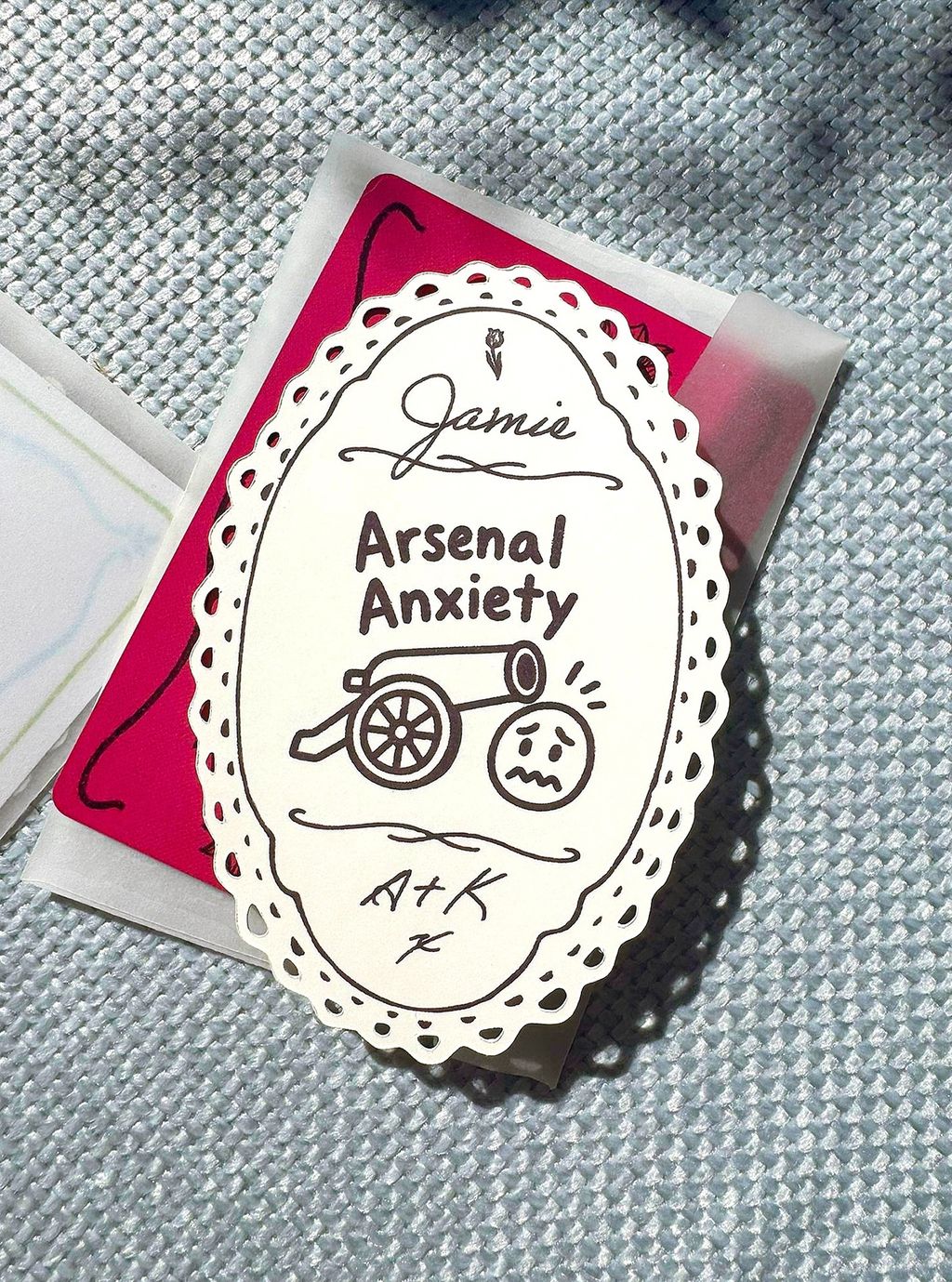 Image may contain Sticker Envelope Greeting Card Mail Plate Machine Wheel and Text