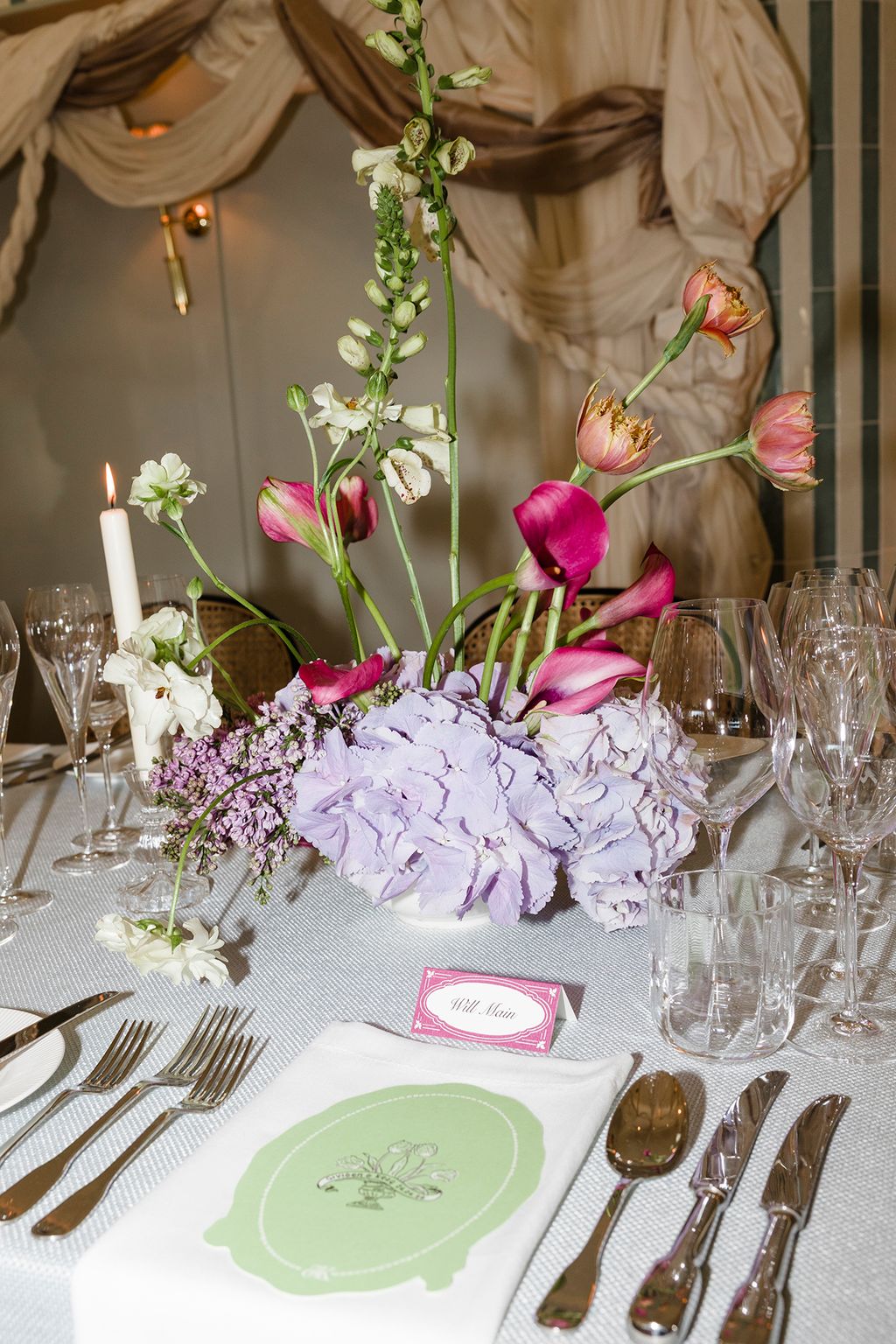 Image may contain Flower Flower Arrangement Plant Furniture Table Tabletop Flower Bouquet Cutlery and Fork