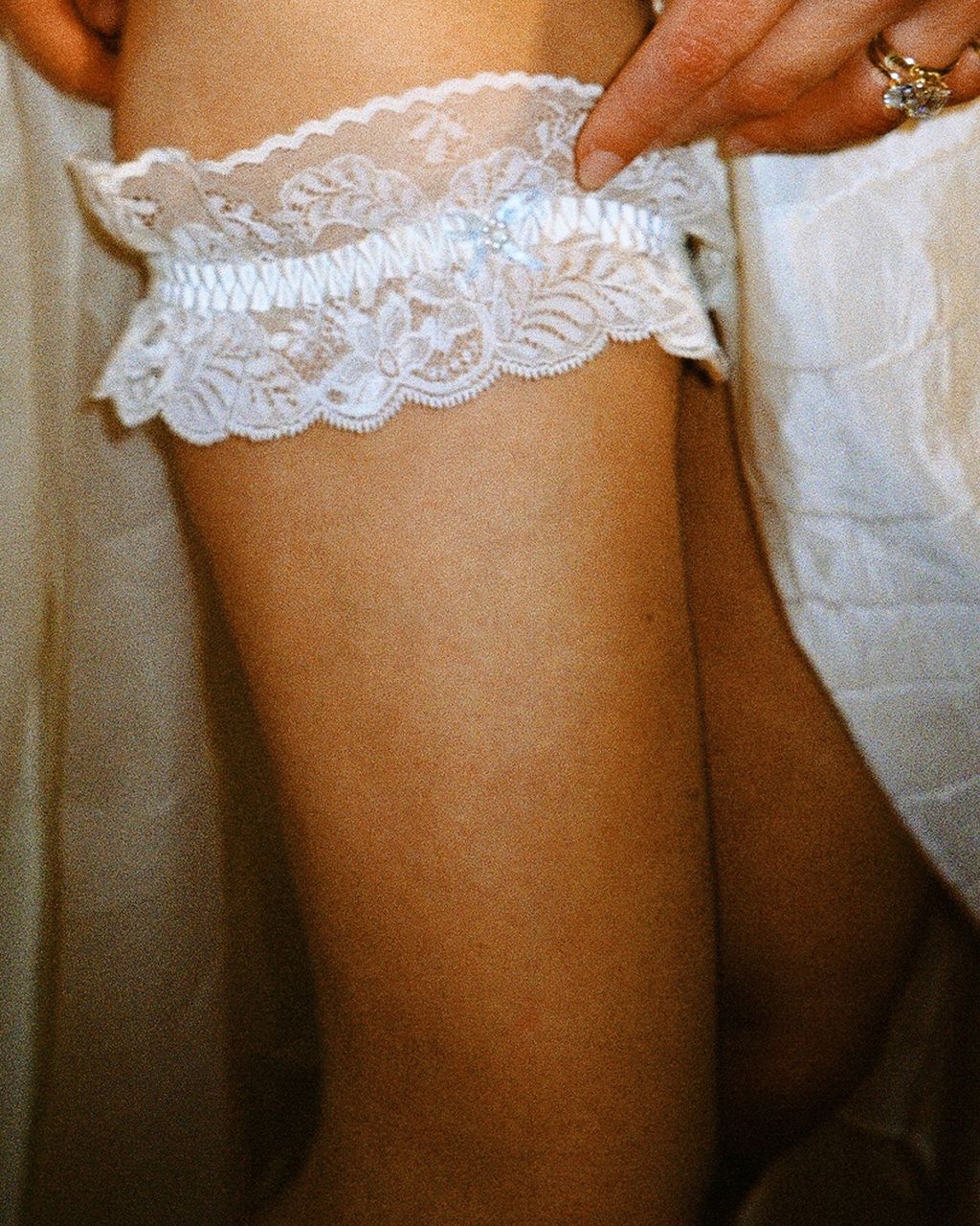 Image may contain Adult Person Wedding and Lace