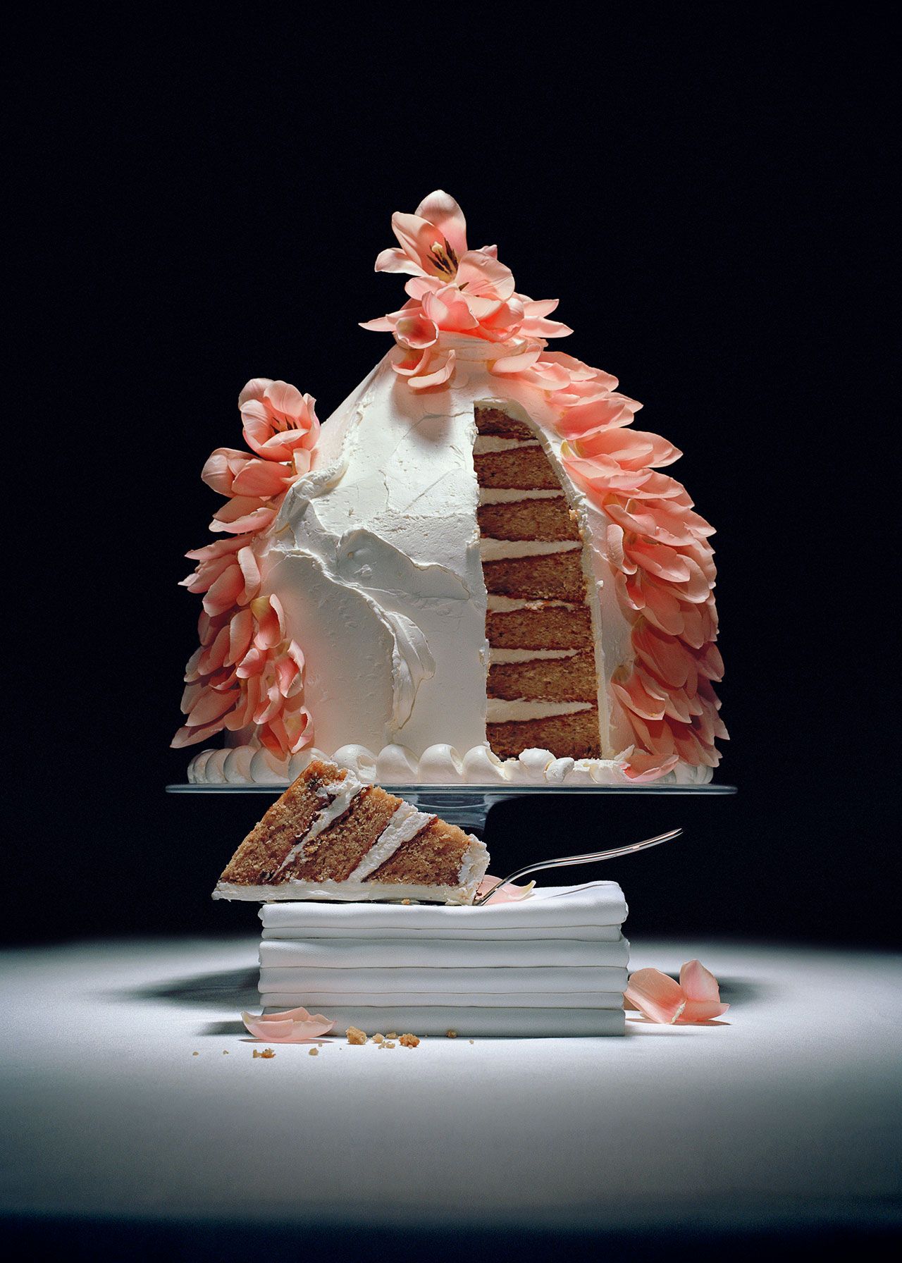 Image may contain Food Food Presentation Cutlery Fork Cake Dessert Torte Bread Birthday Cake Cream and Ice Cream